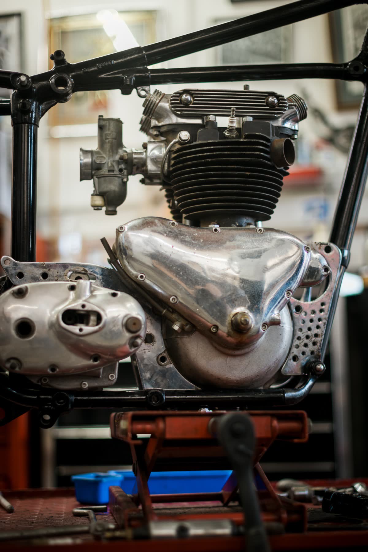 engine fresh out of the frame